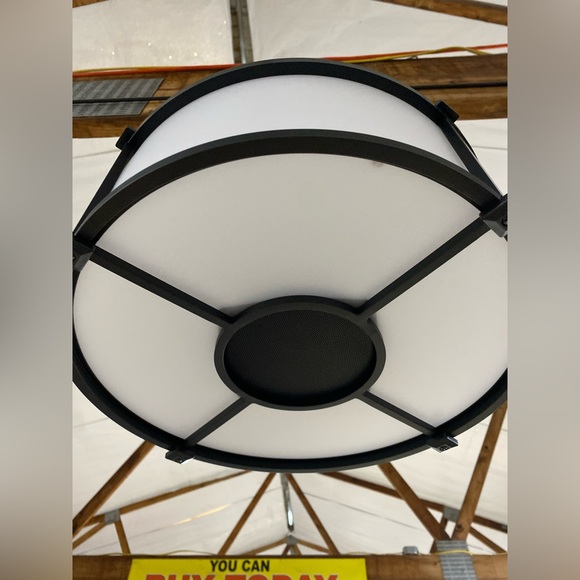 NIB Allen + Roth Black Gazebo Chandelier w/ Built-In Wireless Speaker - Picture 3 of 4